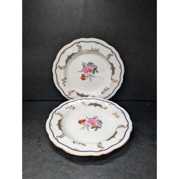 Mikasa Lorraine L9308 Rimmed Soup Bowls Set, 2-Piece Serving Bowls, Elegant‎ Set - Picture 1 of 10